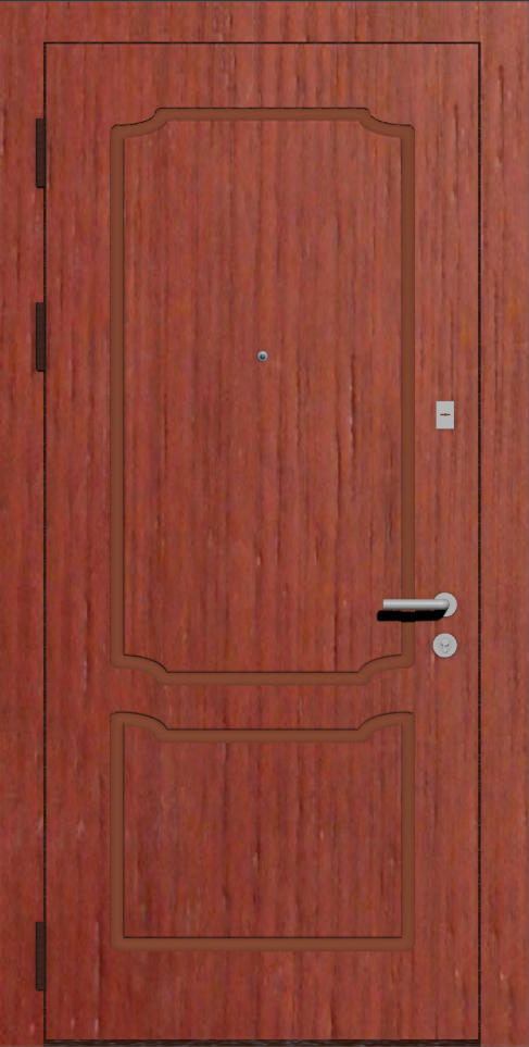 Надежная входная дверь с отделкой Шпон  I4 красное дерево